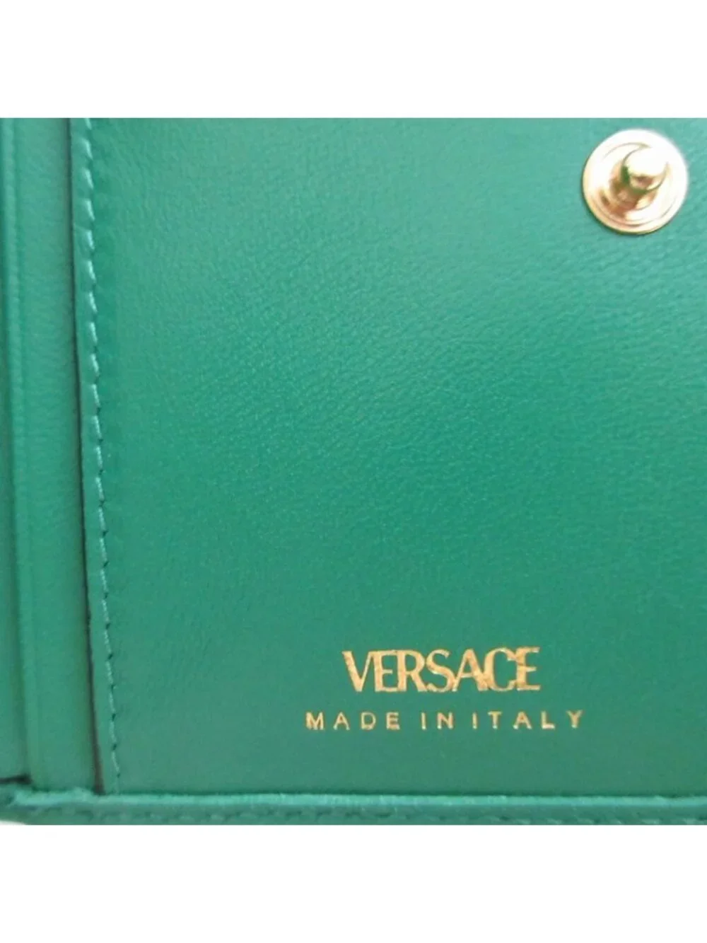 Versace Medusa Quilted Leather Green Bifold Wallet